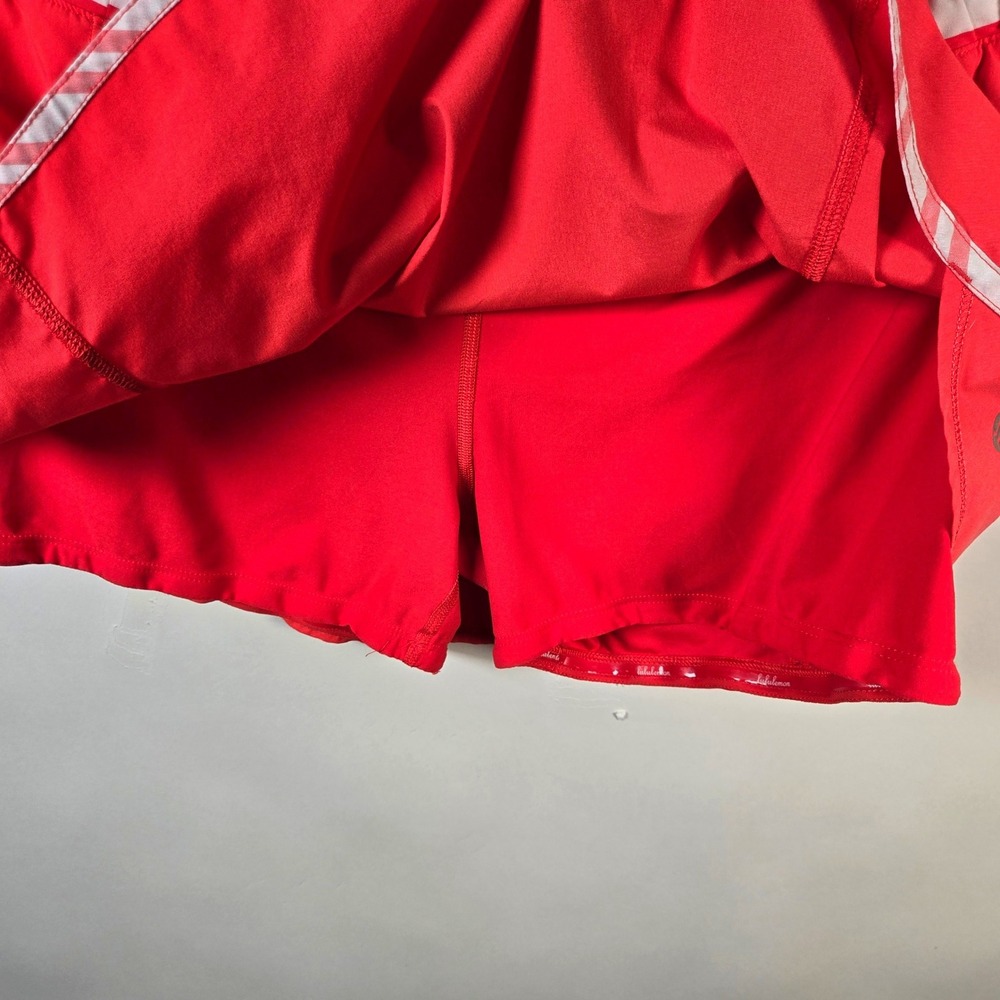 Lululemon Women's Red Orange Ruffle Athletic Skort Size 10 Tennis Golf - Picture 2 of 6